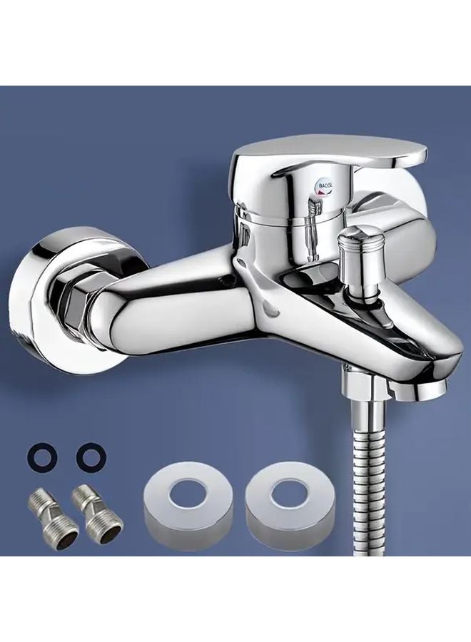 Modern Single Handle Shower Bathtub Faucet Wall Mounted Mixer Tap Temperature Control Plating Color Finish Easy Installation - Image 1